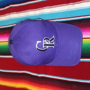Colorado Rockies Baseball Hat Cap Adjustable Embroidered Purple Silver Black